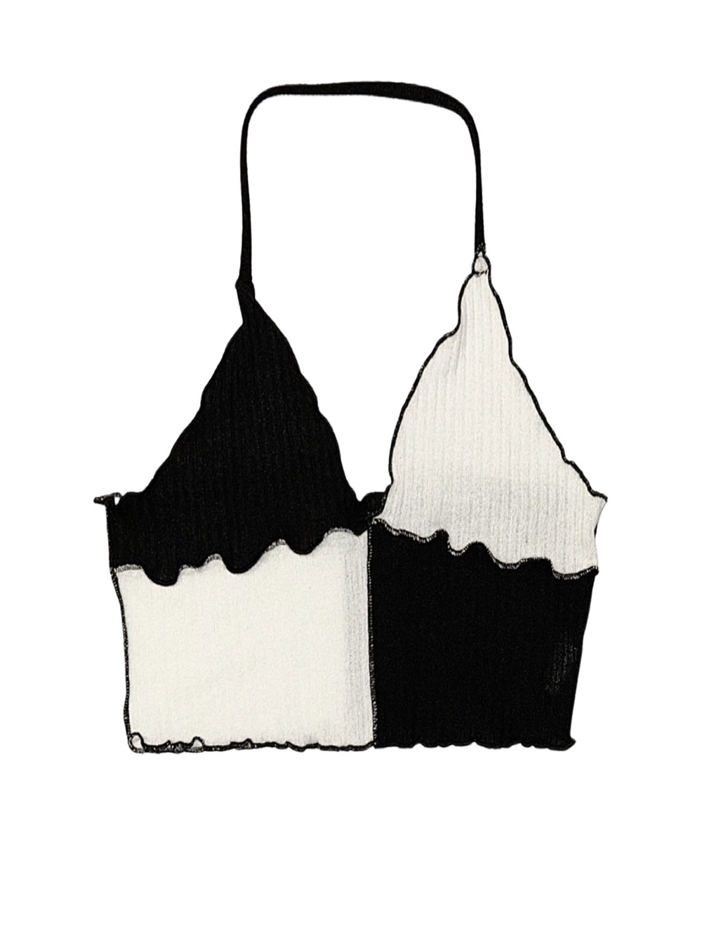 SHEIN Woman's Black And White Halter Neck Tank Top Medium